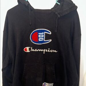 Champion Black Pullover with Logo